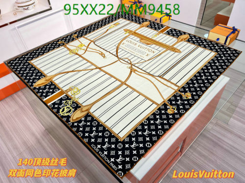 Louis Vuitton Silk and Wool Square Shawl 140cm - Iconic Design