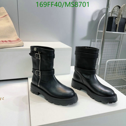 Women's Black Cowhide Leather Ankle Boots with Buckle and Zipper Detail