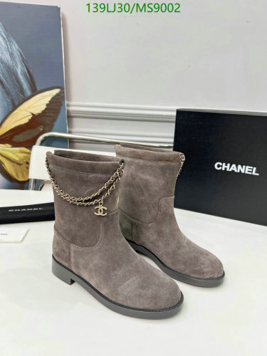 Chanel Women's Cowhide Suede Ankle Boots with Chain Detail - EU35-EU41