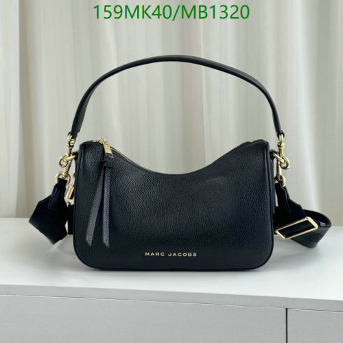 Marc Jacobs Women's Black Leather Shoulder Bag with Adjustable Strap
