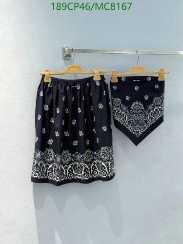 Miu Miu Women's Navy Blue Paisley Print Skirt and Bandana Set - Size S-L