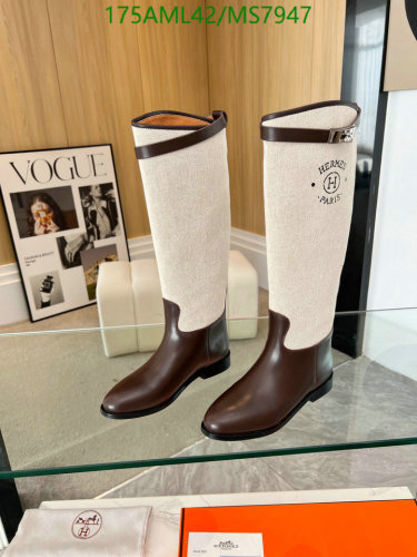 Hermès Women's Brown Leather & Canvas Riding Boots, EU34-42