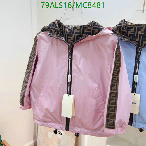 Fendi Kids Reversible Hooded Jacket with Signature Logo Tape - Pink