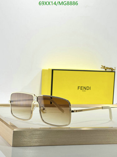 Fendi MG8886 Gold-Tone Metal Frame Brown Gradient Lens Sunglasses 78-18-120