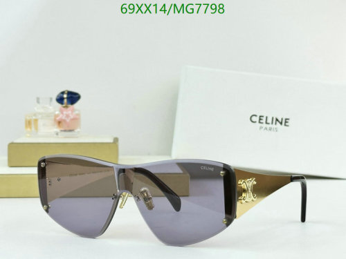 Celine MG7798 Stylish Sunglasses | Shield Frame, Gold Hardware