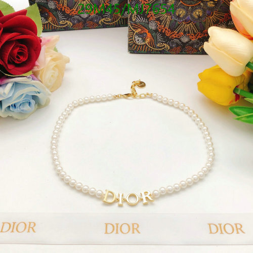 Elegant Dior Pearl Necklace, Gold-Tone Finish, Timeless Jewelry
