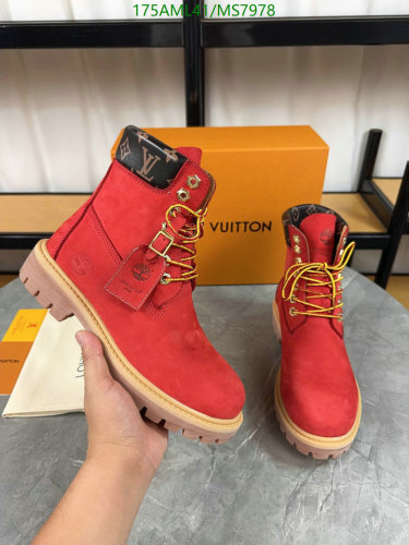 Louis Vuitton x Timberland Red Cowhide Boots, Unisex EU35-46 - Limited Edition