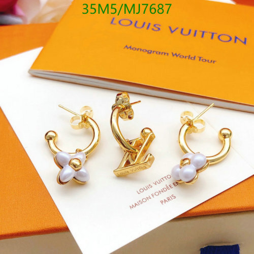Louis Vuitton Monogram World Tour Earrings Gold-tone Hardware For Women