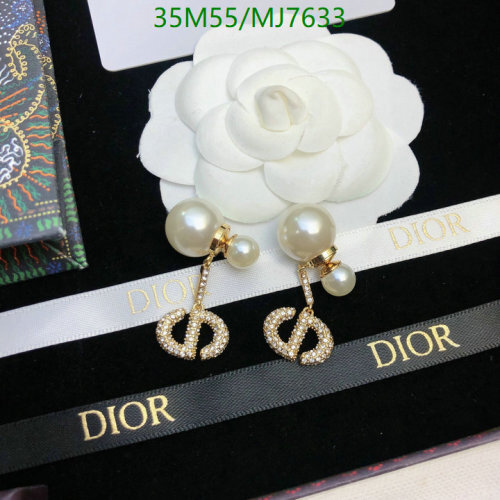Dior Tribales Earrings Gold-Finish Crystals and White Resin Pearls