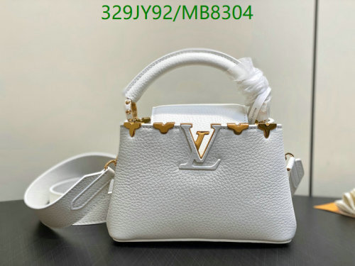 Louis Vuitton White Leather Top Handle Bag, 21 x 14 x 8cm, Model 56669