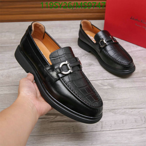 Salvatore Ferragamo Men's Black Leather Loafers with Silver Hardware