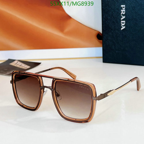 Prada MG8939 Square Sunglasses, Brown, 53-21-145 – UV Protection