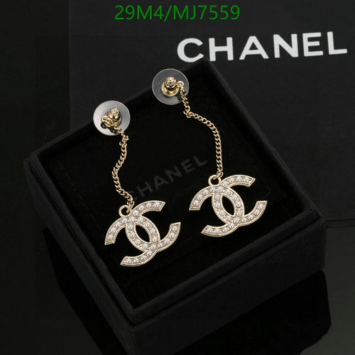 Chanel Dangle Earrings with Faux Pearls in Gold-Tone Finish, MJ7559