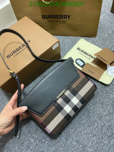 Burberry Women's Leather and Canvas Crossbody Bag - 24*17.5*5.5cm
