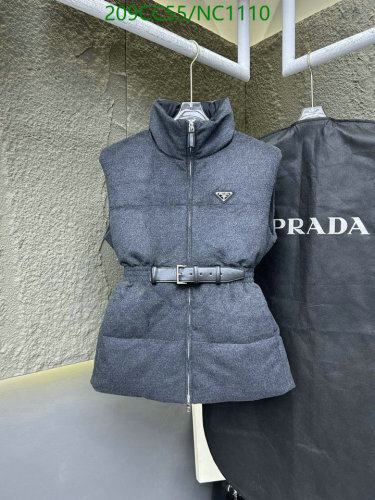 Prada Women's Down Vest with Belt - Warm, Stylish, and Comfortable NC1110