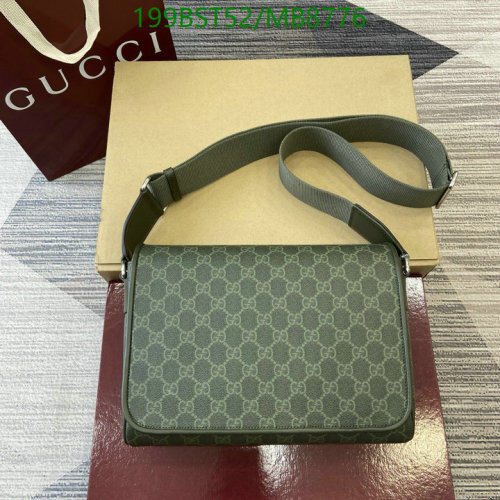 Gucci Messenger Bag in GG Supreme Canvas, Green, Model 792124, 27 x 20 x 9 cm