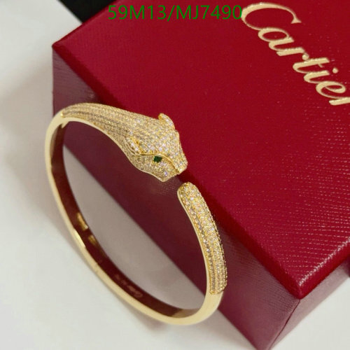 Cartier Jewelry: Gold Bangle Bracelet with Diamond Panther Head Design