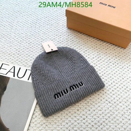 Miu Miu Women's Grey Wool Beanie Hat with Embroidered Logo - Stylish & Warm 4 Miu Miu Women's Grey Wool Beanie Hat with Embroidered Logo - Stylish & Warm