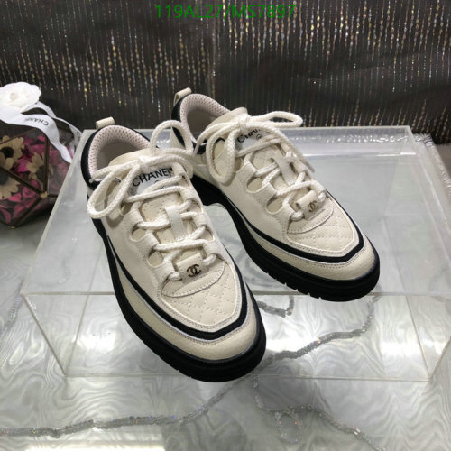 Chanel Women's Cream & Black Leather Sneakers - Classic Style, EU35-41