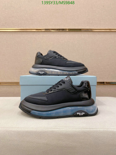 Prada Men's Black Leather Sneakers - Stylish & Comfortable MS9848 4 Prada Men's Black Leather Sneakers - Stylish & Comfortable MS9848