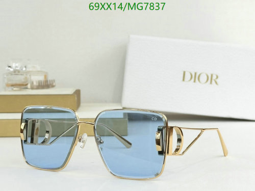 Dior MG7837 Blue Lens Square Sunglasses | 64-16-140 Size