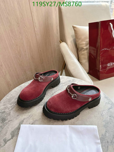 Gucci Women's Red Suede Clog with Horsebit Detail, Size EU35-41, Heel Height 5cm