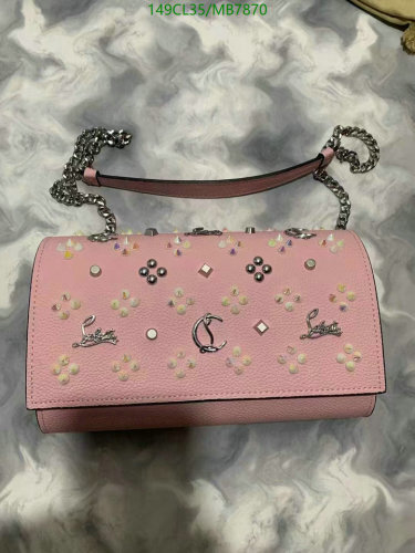 Christian Louboutin Pink Genuine Leather Crossbody Bag with Silver Hardware