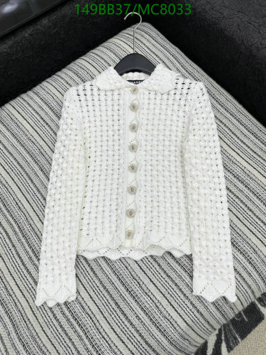 Chanell White Knit Cardigan With Buttons - Women's Clothing
