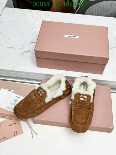 Miu Miu Women's Wool & Cowhide Loafers - Cozy Comfort, Stylish Design