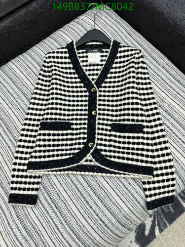 Chanel Women's Black & White Knit Cardigan with Gold-Tone Buttons - Size S-M-L