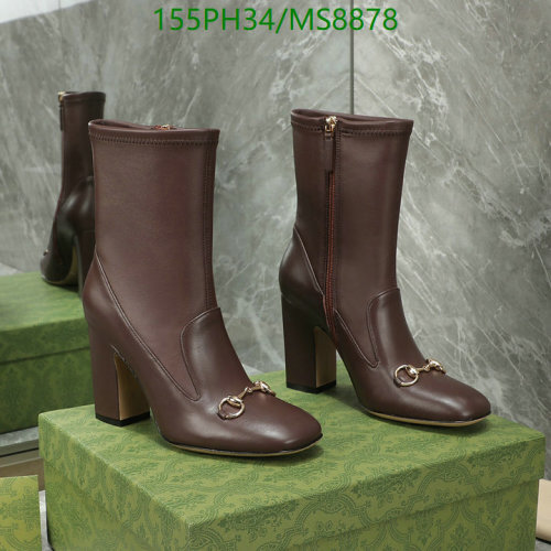 Elegant Brown Leather Boots with Horsebit Detail and Block Heel - EU 35-42