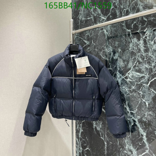 Miu Miu Women's Goose Down Jacket, Navy Blue, NC1559, Sizes S-L