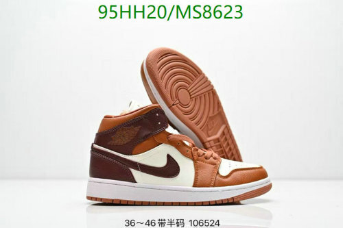 Nike Air Jordan 1 Mid SE Women's Shoes MS8623 - Brown/White, EU36-46