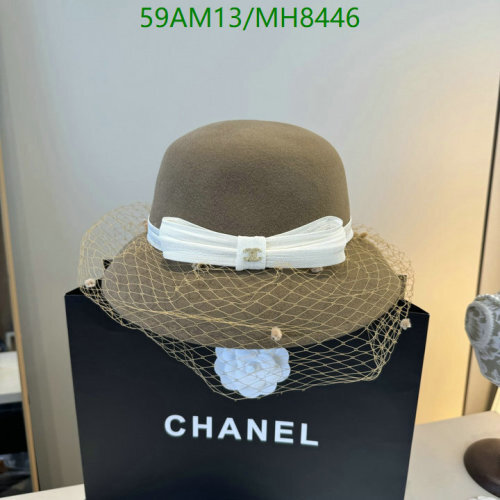 Elegant Chanel Hat - MH8446 - Timeless Design with Delicate Veil Accent
