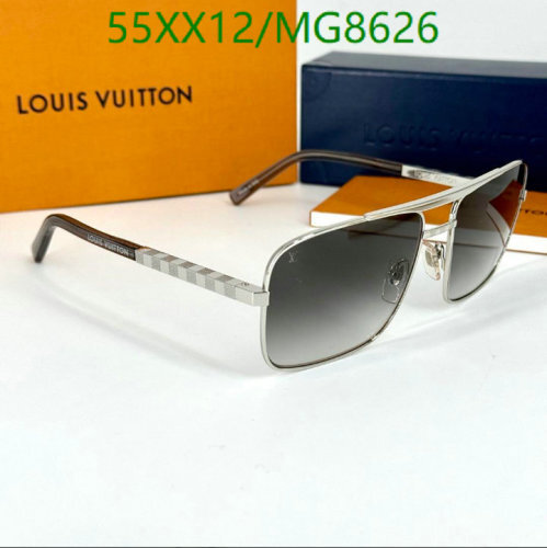 Louis Vuitton MG8626 Silver-Tone Aviator Sunglasses - Modern Style 6 Louis Vuitton MG8626 Silver-Tone Aviator Sunglasses - Modern Style