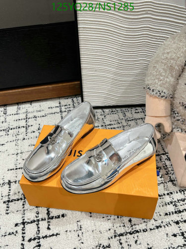 Louis Vuitton Women's Silver-Tone Patent Leather Loafers, Size EU35-EU41