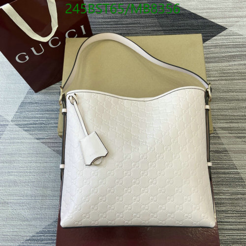 Gucci White Embossed Leather Shoulder Bag, 30.5 cm - Model 847452