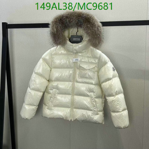 Moncler Kids' White Down Padded Jacket with Fur Hood - Sizes 110-150