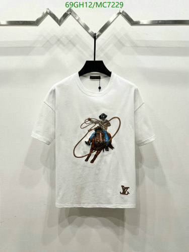 Louis Vuitton White Cotton T-Shirt with Cowboy Print - Sizes S to XL