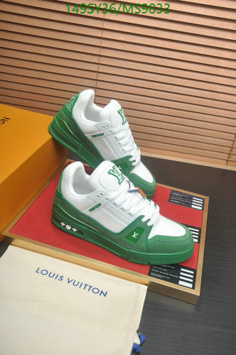 Louis Vuitton Men's White & Green Leather Low-Top Sneaker Size EU38-EU45