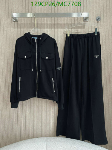 Prada Black Two-Piece Suit with Hoodie and Wide-Leg Pants - Size S, M, L