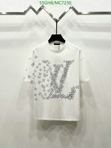 Louis Vuitton Men's White Cotton T-Shirt with Graphic Print - Sizes S to XL