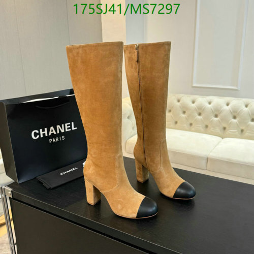 Chanel Women's Knee High Boots Sheepskin and Leather, Heel Height 8cm