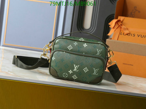 Louis Vuitton Coated Canvas Crossbody Bag with Genuine Leather Trim