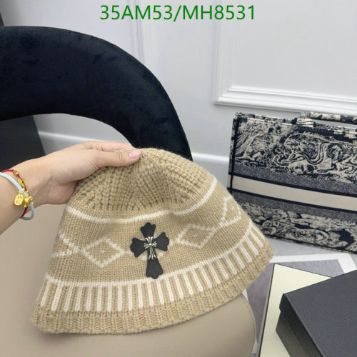 Chrome Hearts Knit Beanie Hat with Cross Patch - Stylish Winter Headwear
