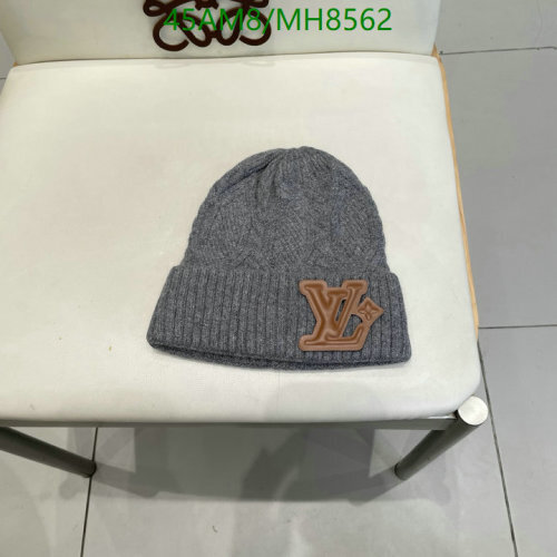 Louis Vuitton Grey Wool Beanie Hat with Signature Logo - Warm and Stylish
