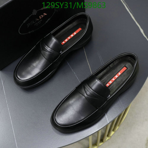 Prada Men's Black Leather Loafers - Classic Style, Comfortable Fit