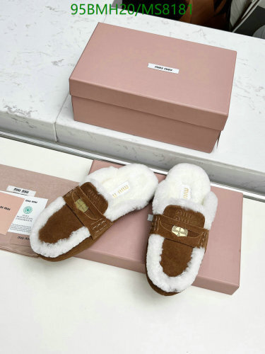 Miu Miu Wool & Suede Shearling Slippers MS8181 - Women's Shoes, EU35-41