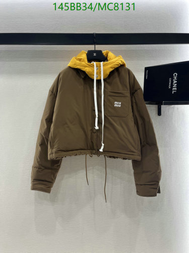 Miu Miu Brown Polyester Hooded Jacket - Stylish and Comfortable Outerwear