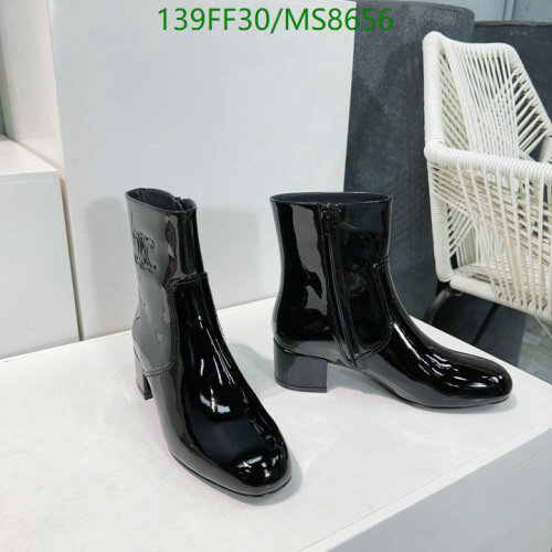 Celine Women's Black Patent Leather Heeled Ankle Boots - EU35-40